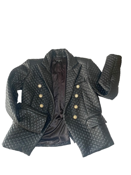Generation Love Jackets & Blazers - Generation Love Angie Quilted Vegan Leather Blazer Jacket Black 
Size M